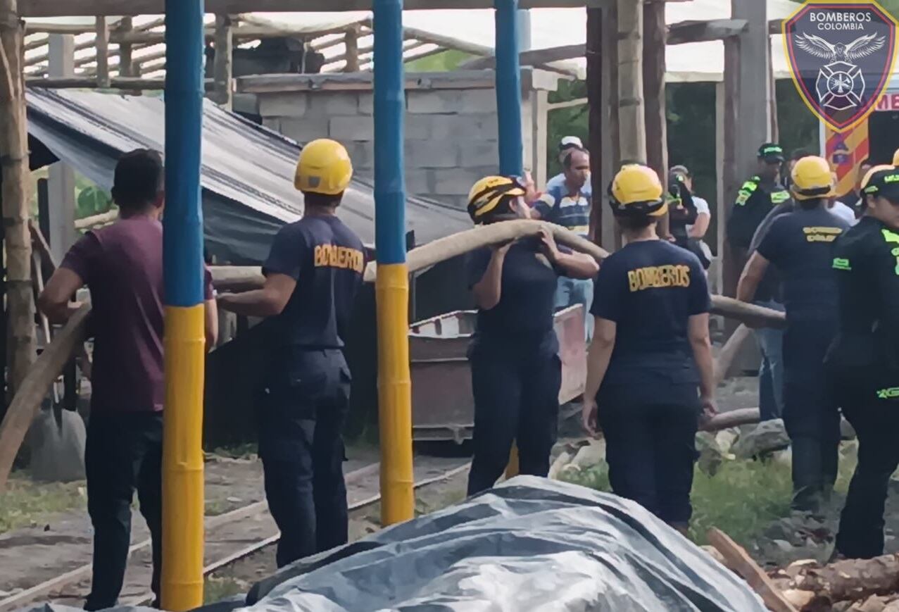 Rescate mineros- foto bomberos Amagá