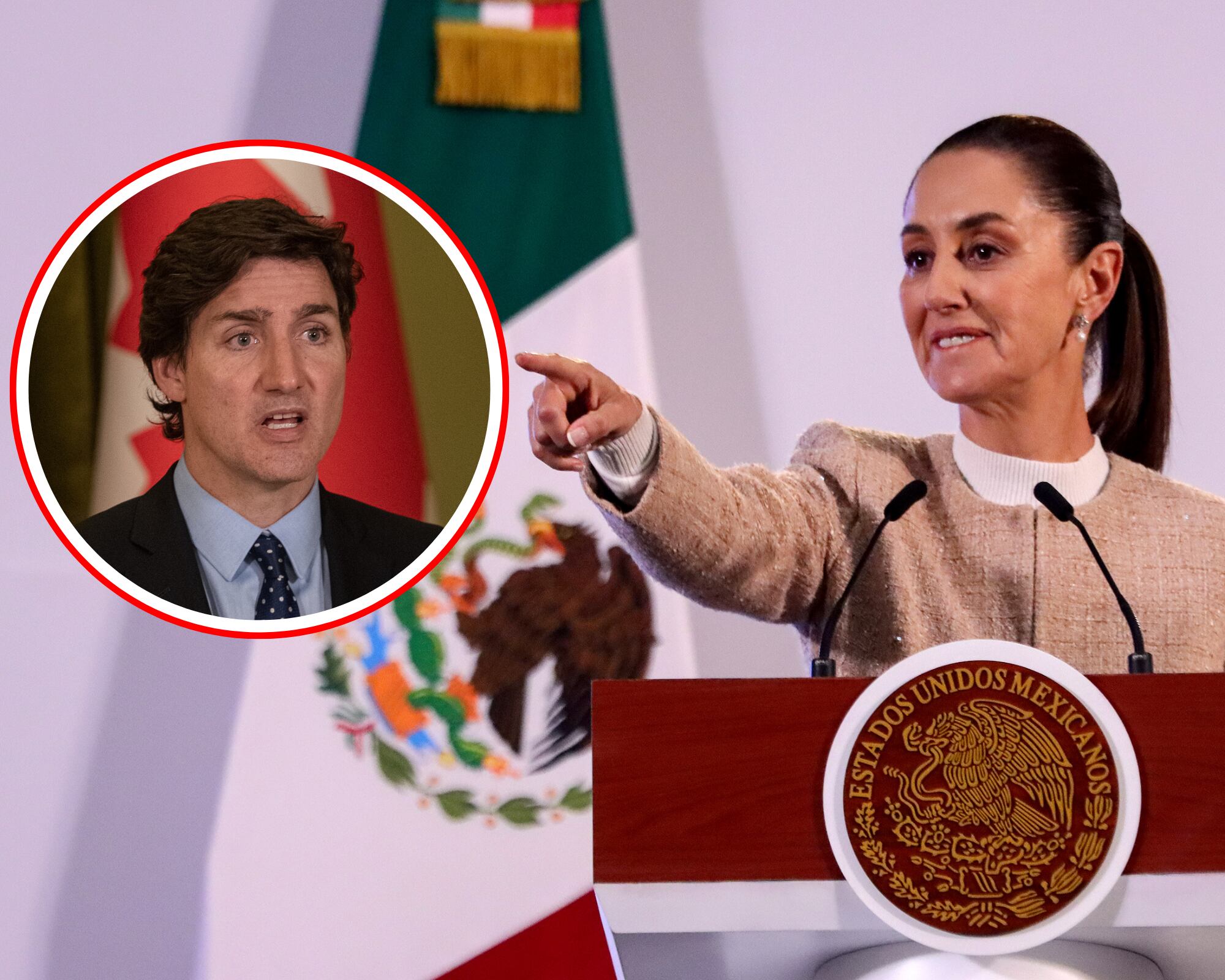 La presidenta mexicana criticó los comentarios de su homólogo canadiense quien insinuó a Donald Trump que Estados Unidos no puede imponer los mismos aranceles de México a Canadá porque son un mejor país vecino.
(Foto: Caracol Radio / Getty)