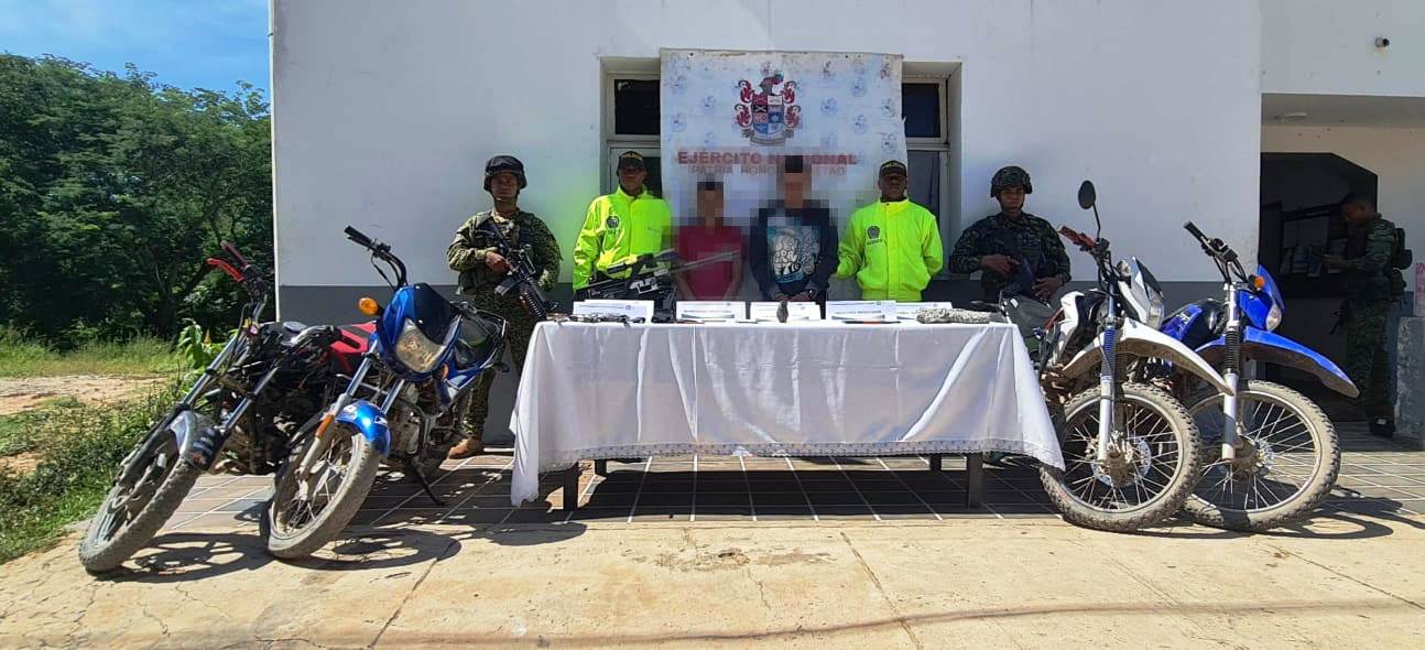Dos capturados y un menor de edad rescatado por el Ejército Nacional en Bolívar