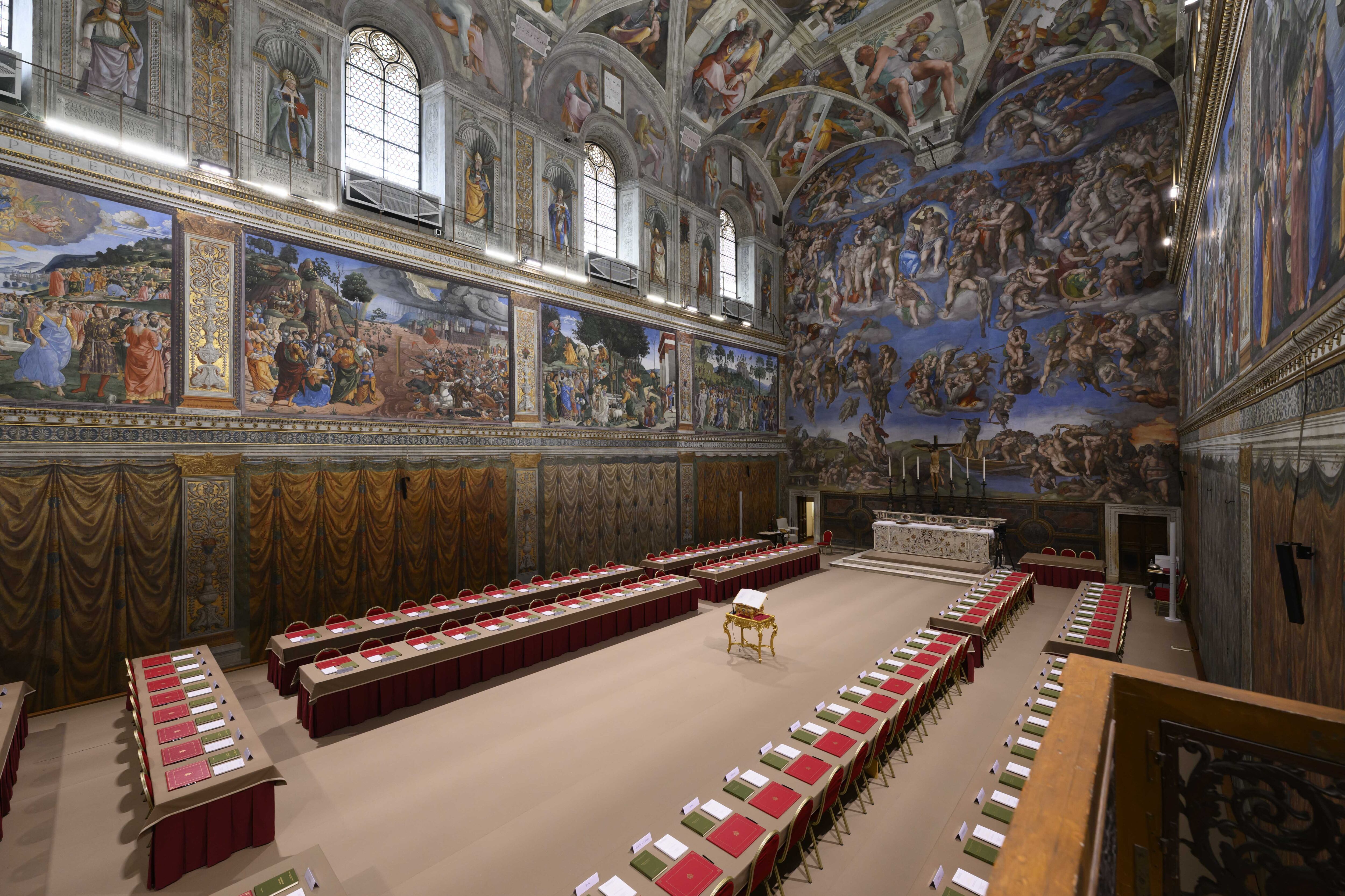 Capilla sixtina en el Vaticano cerró sus puertas y se dio inicio al Cónclave. FOTO: Vatican Media/Anadolu via Getty Images