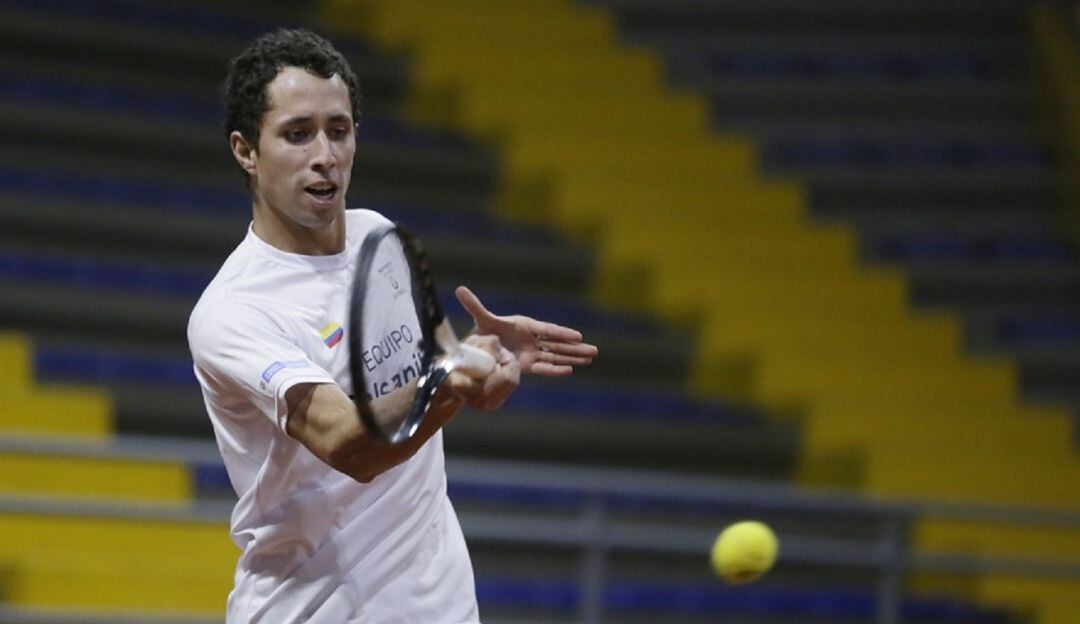 Daniel Galán durante un entrenamiento en el Palacio de los Deportes.