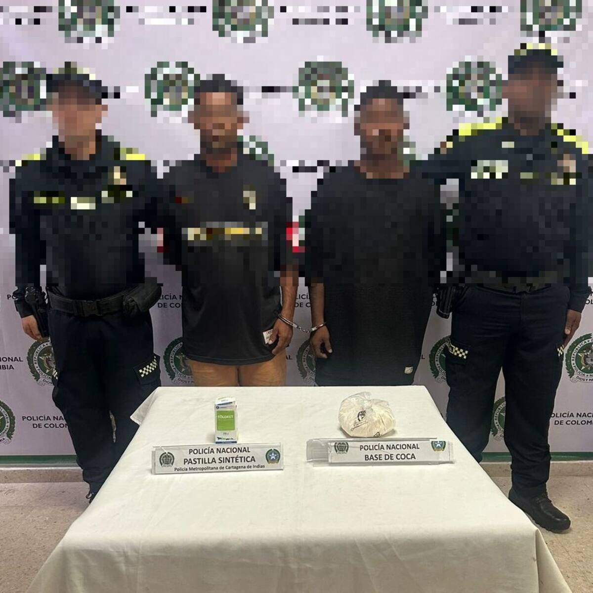 En Cartagena, policía capturó a ‘El Negro’ y ‘El Niño’ por presunto tráfico de estupefacientes