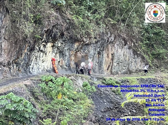 Accidente en zona rural de Yarumal, Antioquia- foto bomberos San Andres de Cuerquia