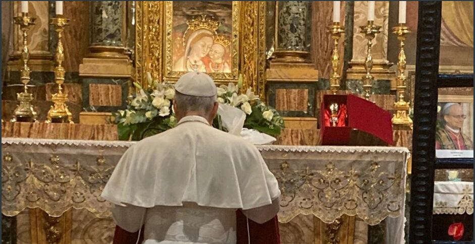El Papa León XIV visitó de sorpresa el Santuario de la Madre del Buen Consejo en Genazzano . Foto tomada de Vatican News