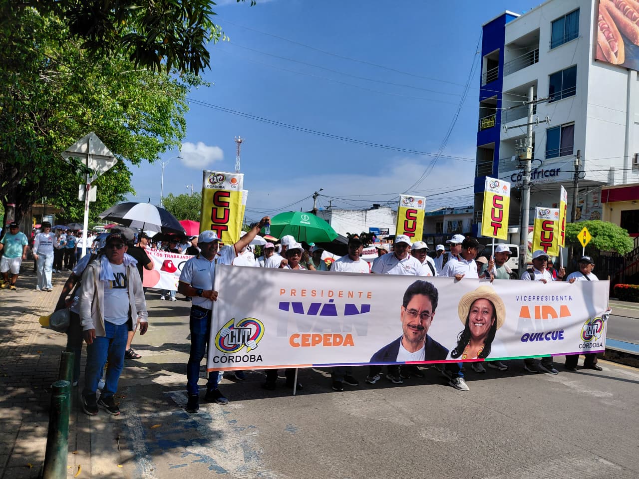Más de 1.000 personas se movilizaron este 1 de mayo en Montería. Foto: Caracol Radio/Claudia Hernández.
