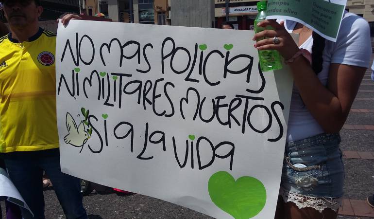 En Manizales pidieron respeto por la vida de los integrantes de la fuerza pública