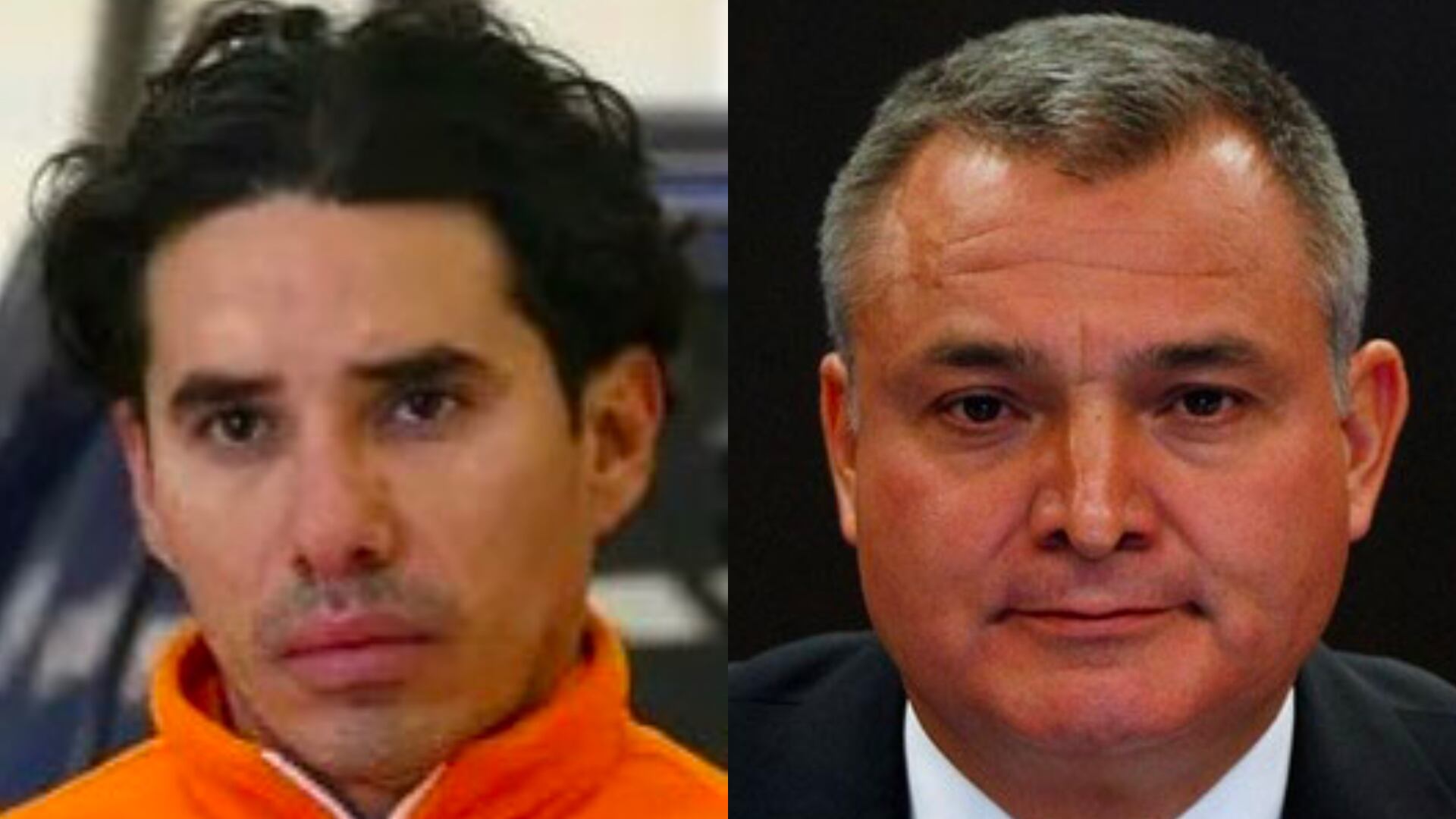 Harold Mauricio Poveda Ortega alias El Conejo (izquierda) y Genaro García Luna, exsecretario de seguridad pública de México durante el gobierno de Felipe Calderón. Foto: Departamento de Justicia