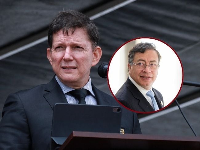Exministro Wilson Ruiz y el presidente Gustavo Petro. Fotos Getty Images