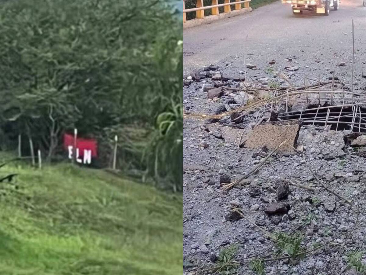 Hallaron dos banderas del ELN y un artefacto explosivo fue detonado en vías de Antioquia