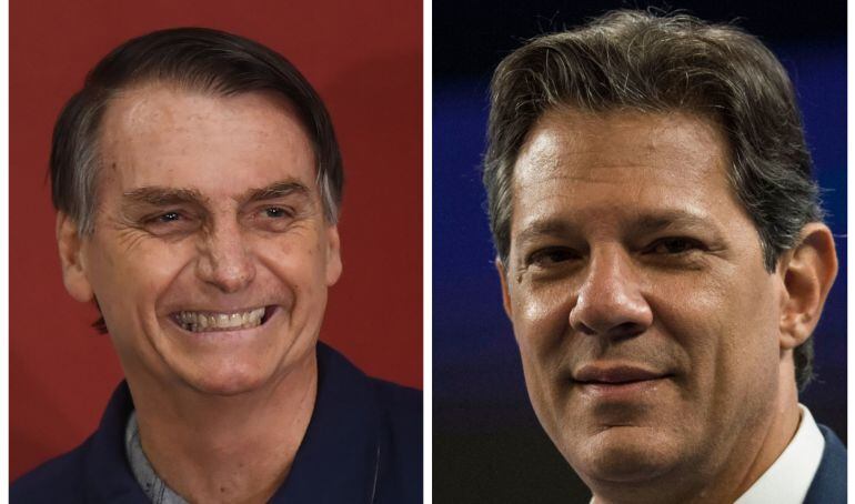 Candidatos Jair Bolsonaro y Fernando Haddad