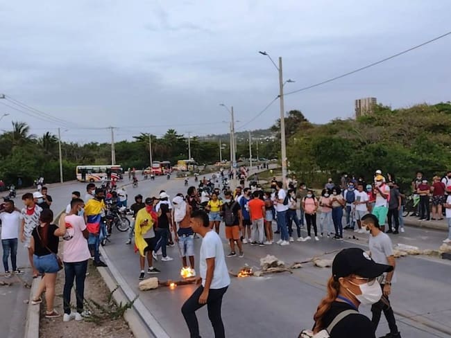 En bloqueo de Chambacú finalizó marcha cultural en Cartagena