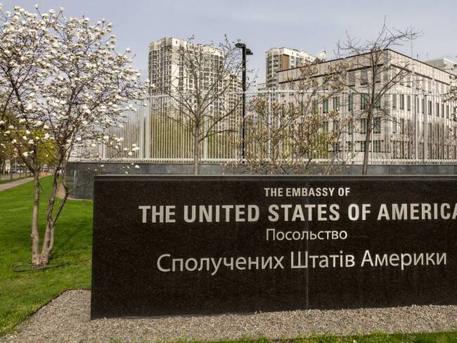 Embajada de Estados Unidos en Kiev, Ucrania.             Foto: Getty 