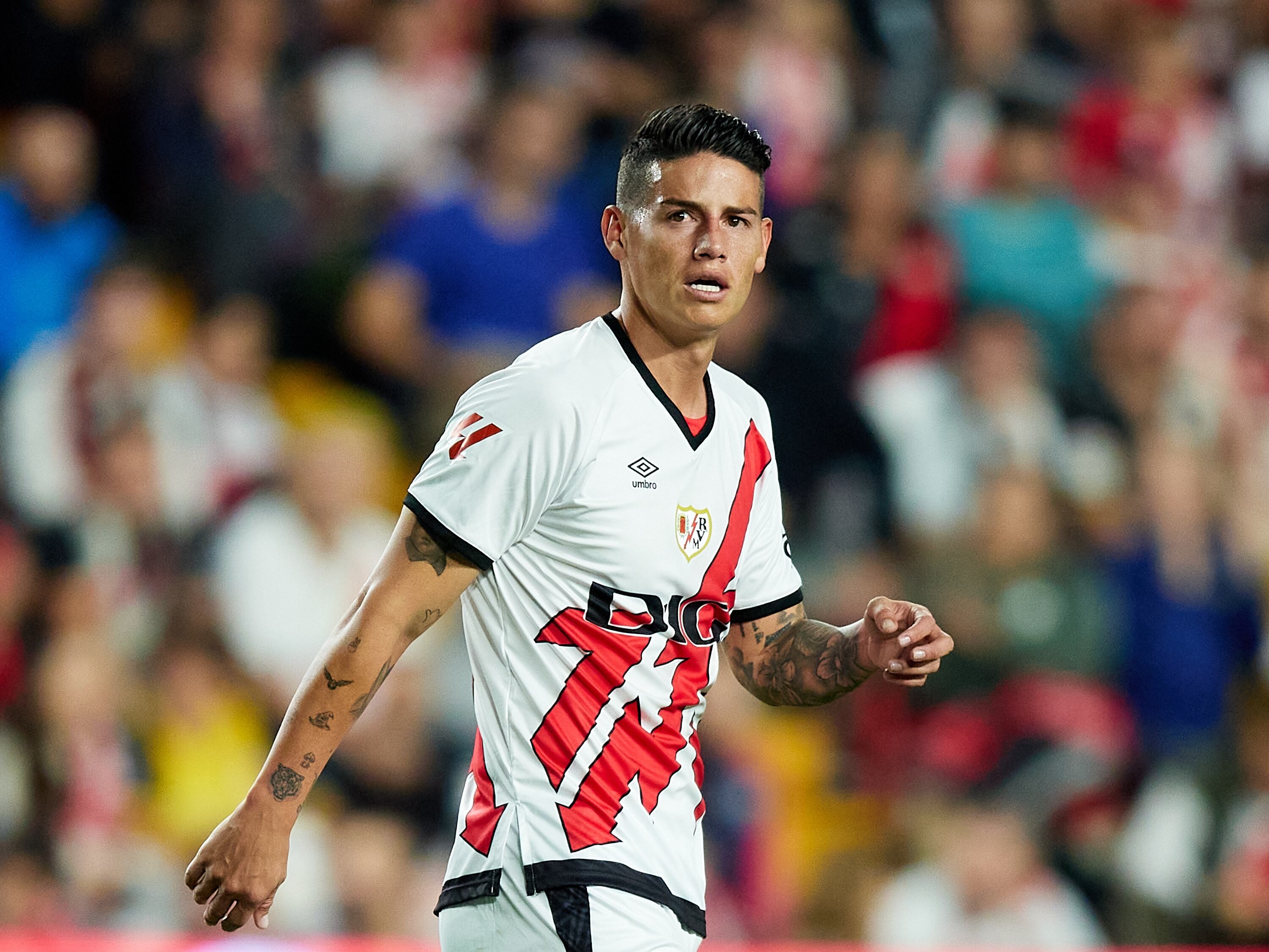 James Rodríguez durante su juego ante el Atlético de Madrid. (Photo by Alvaro Medranda/Quality Sport Images/Getty Images)