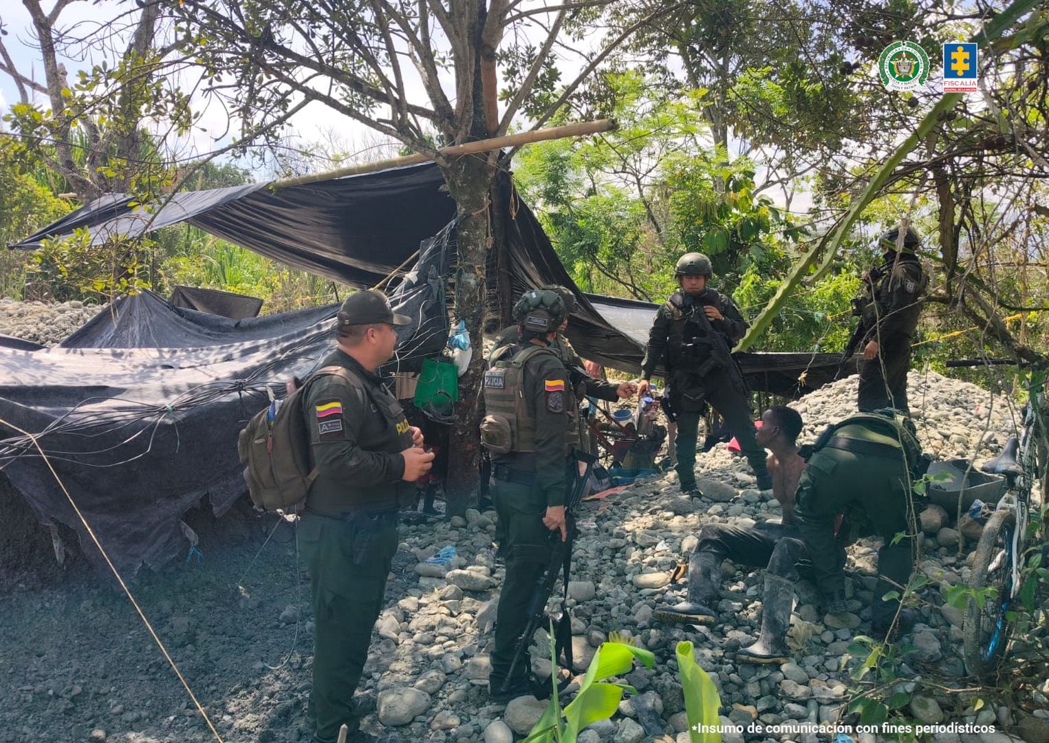 las capturas se registraron en la vereda La Alegría en Santander de Quilichao. Crédito : Fiscalía.