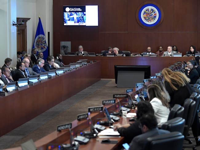 Fotografía de una reunión del Consejo Permanente de la Organización de los Estados Americanos (OEA). 
EFE/Lenin Nolly