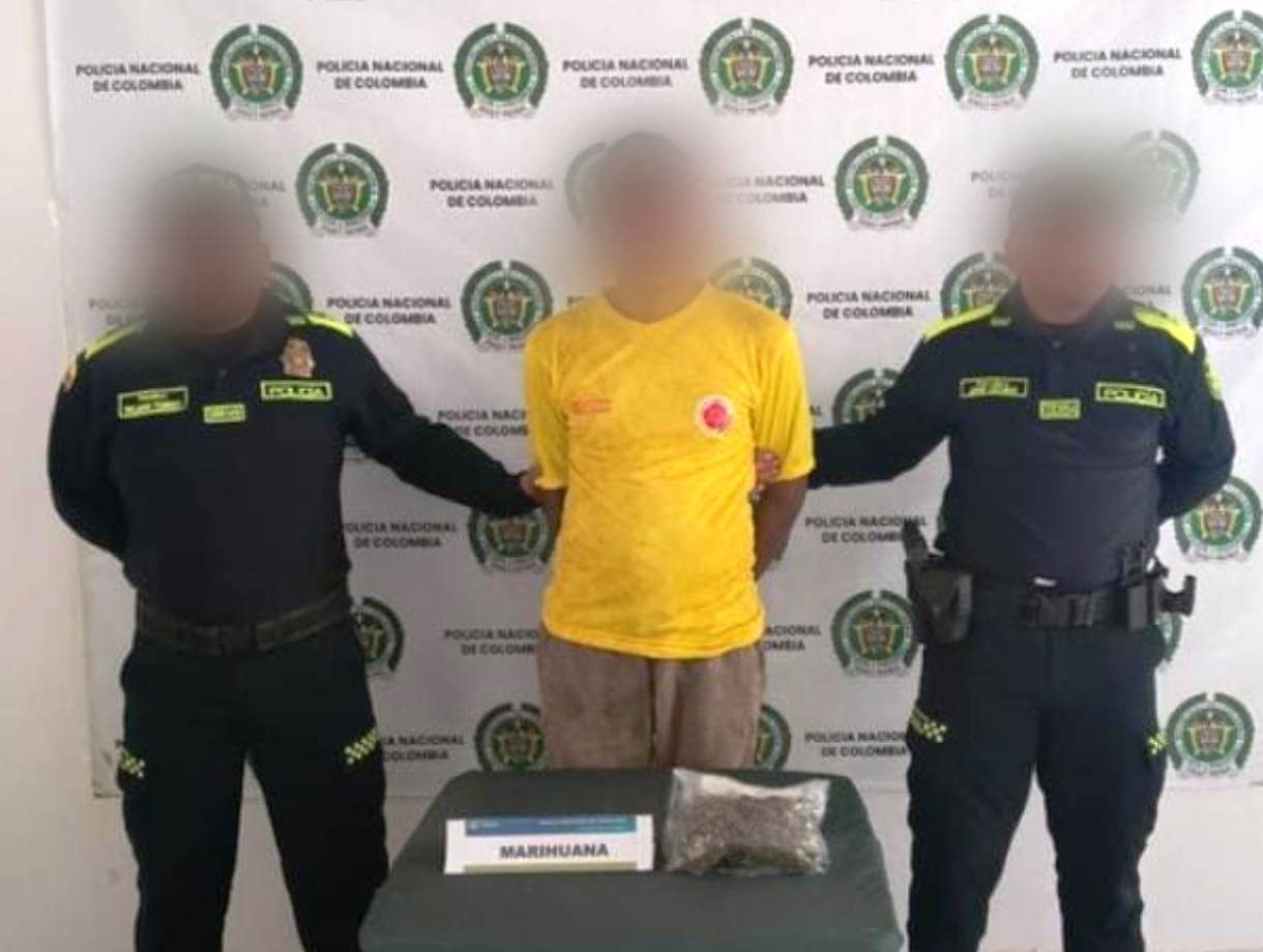 Con más de 150 dosis de marihuana fue capturado un hombre en el barrio Nueva Colombia de Magangué
