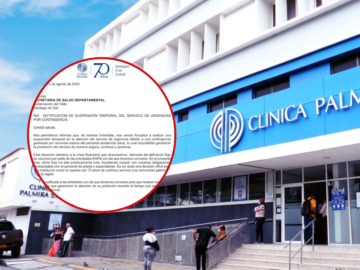 Renuncia masiva de médicos obliga al cierre temporal de urgencias en la Clínica Palmira