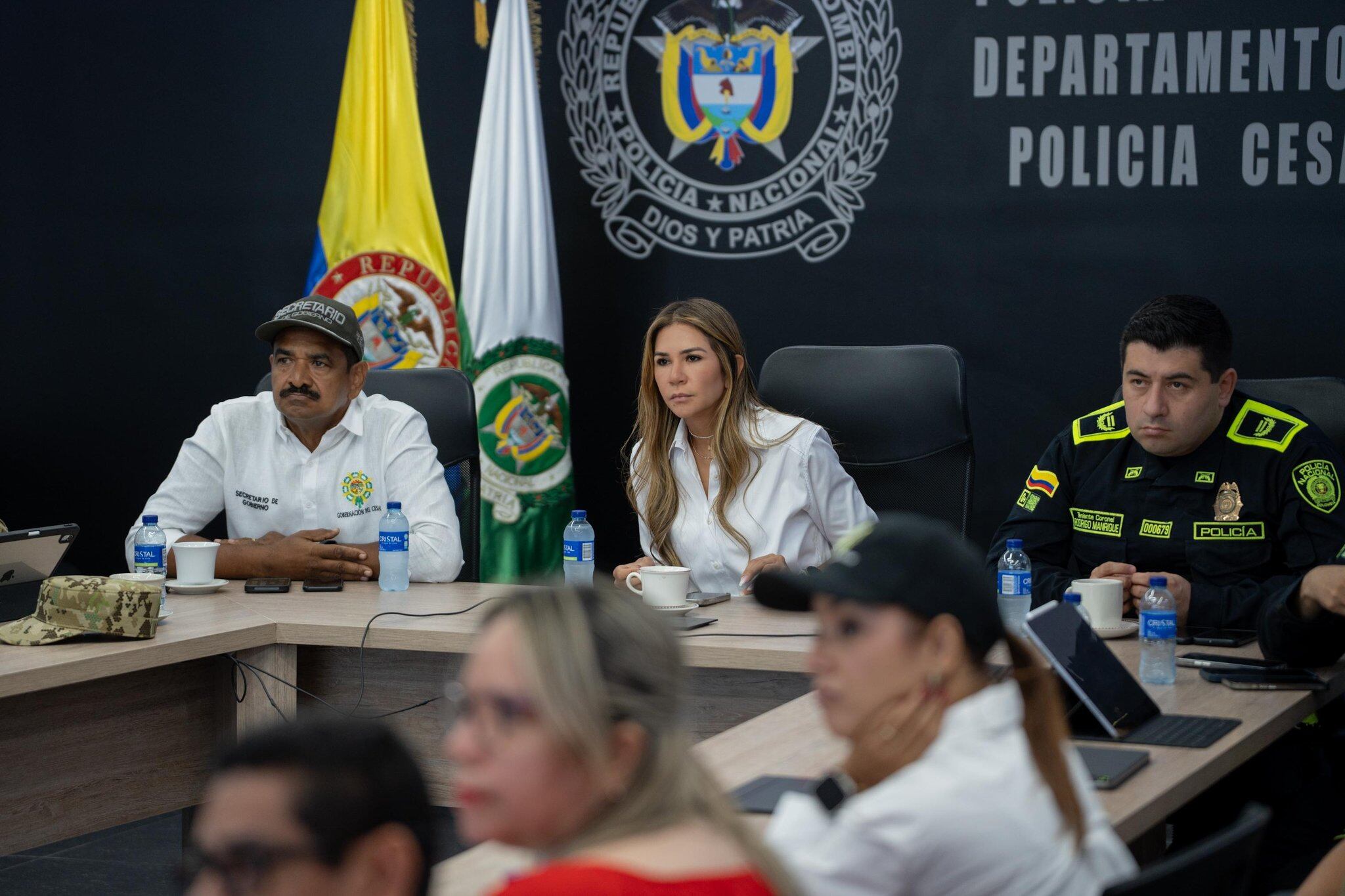 Elvia Milena Sanjuán, gobernadora del Cesar, durante PMU