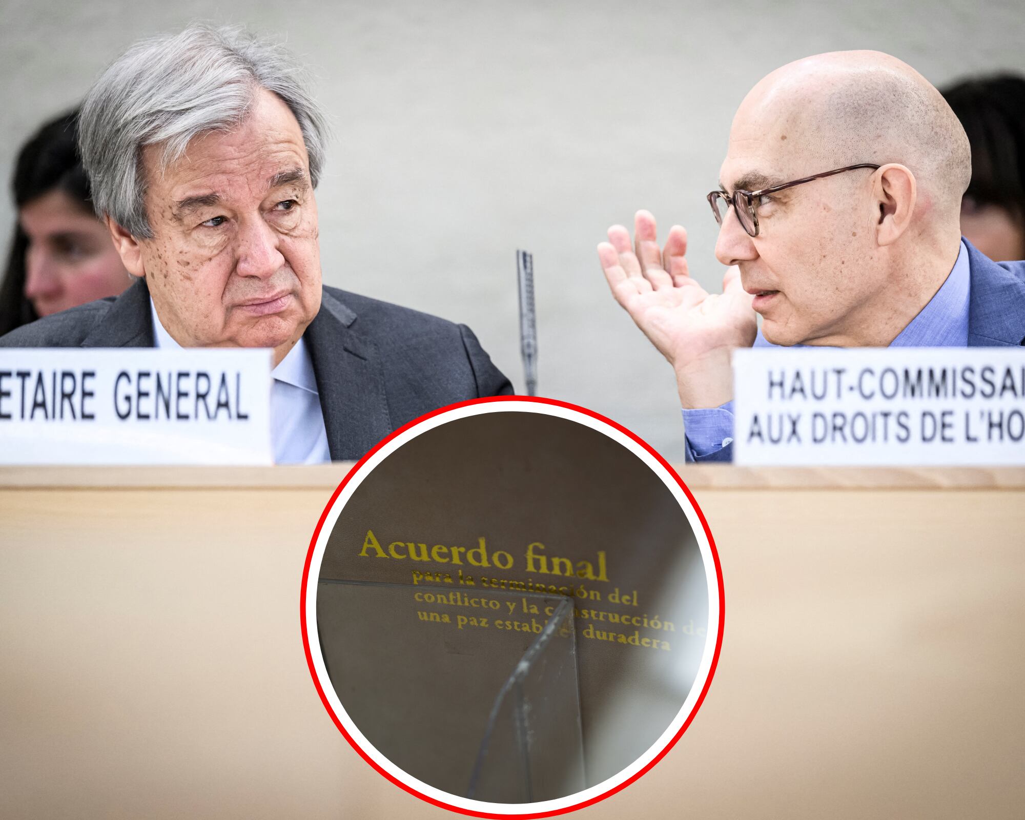 Conversación entre el secretario general de Naciones Unidas, Antonio Guterres, y el jefe de la Oficina de Derechos Humanos de la ONU, Volker Turk, sobre Colombia.
(foto: Caracol Radio / Getty )