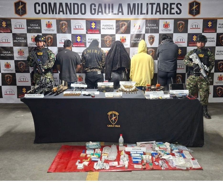 Caen presuntos disidentes FARC con armas largas, cortas, granadas y drones en Dagua, Valle