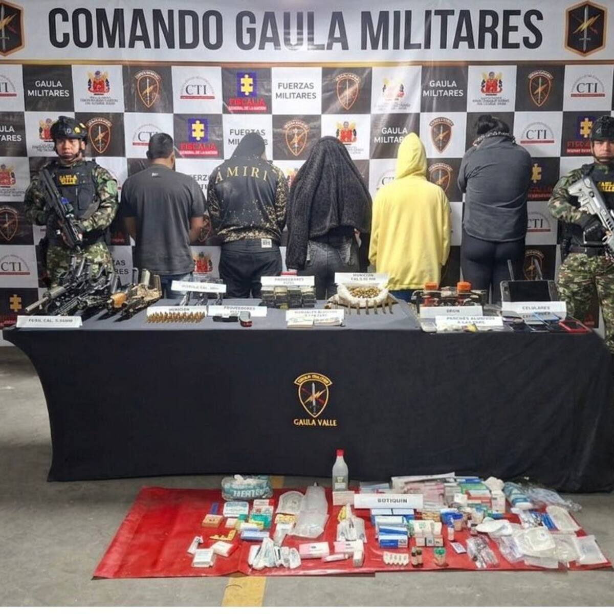 Capturan a presuntos disidentes FARC con armas largas, cortas, granadas y drones en Dagua, Valle