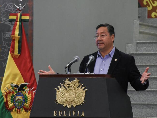 AME3383. LA PAZ (BOLIVIA), 11/06/2024.- Presidente de Bolivia, Luis Arce habla durante una conferencia de prensa. EFE/ STR