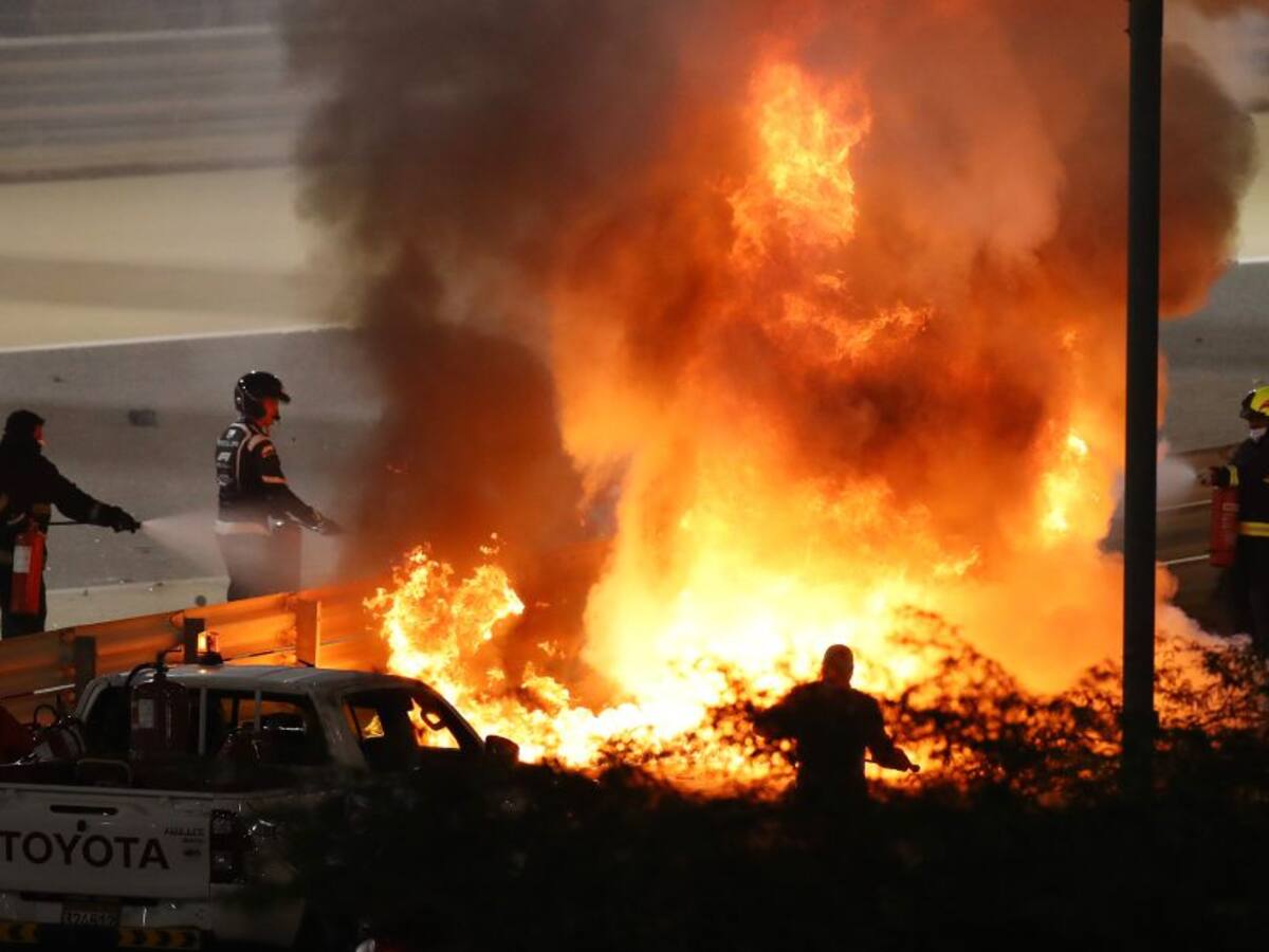 Hamilton gana el GP de Bahréin luego de brutal accidente de Grosjean