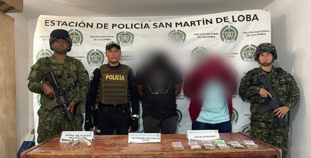 Capturan a dos personas por porte ilegal de armas de fuego en San Martín de Loba