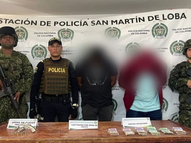 Capturan a dos personas por porte ilegal de armas de fuego en San Martín de Loba