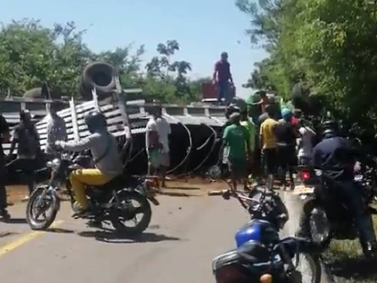 Toros fueron recuperados con ayuda de la Policía tras volcamiento de un camión en Bolívar