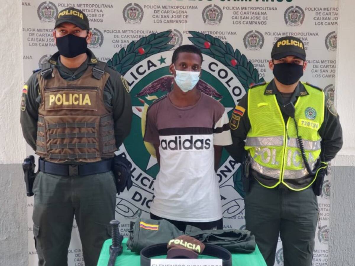 Capturaron a “influencer” por vestir uniforme de la Policía en Cartagena
