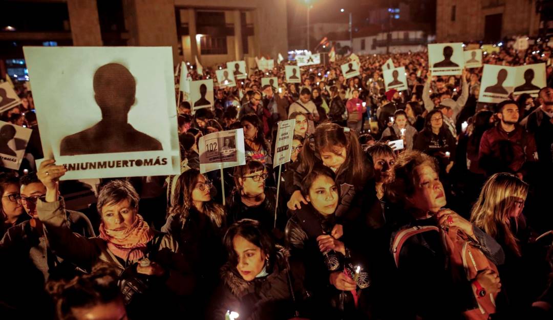 Protestas en rechazo al asesinato de defensores de derechos humanos en Colombia.            Foto: Getty 