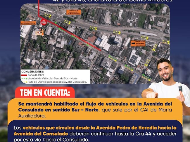 Con el inicio de las Vías de la Felicidad, así estará la movilidad en la avenida El Consulado