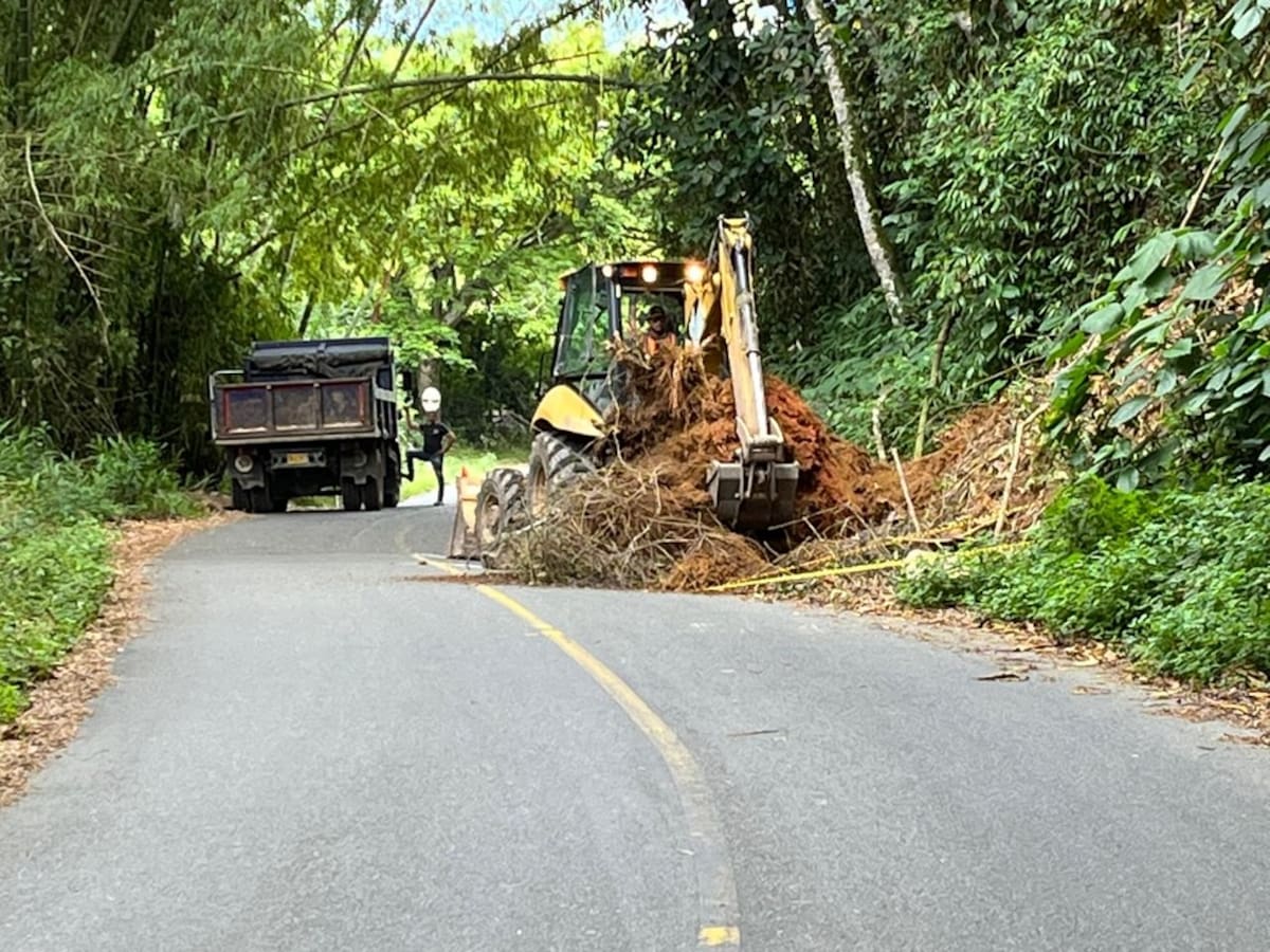 En un solo municipio del Quindío, la maquinaria de la gobernación ha atendido 15 derrumbes