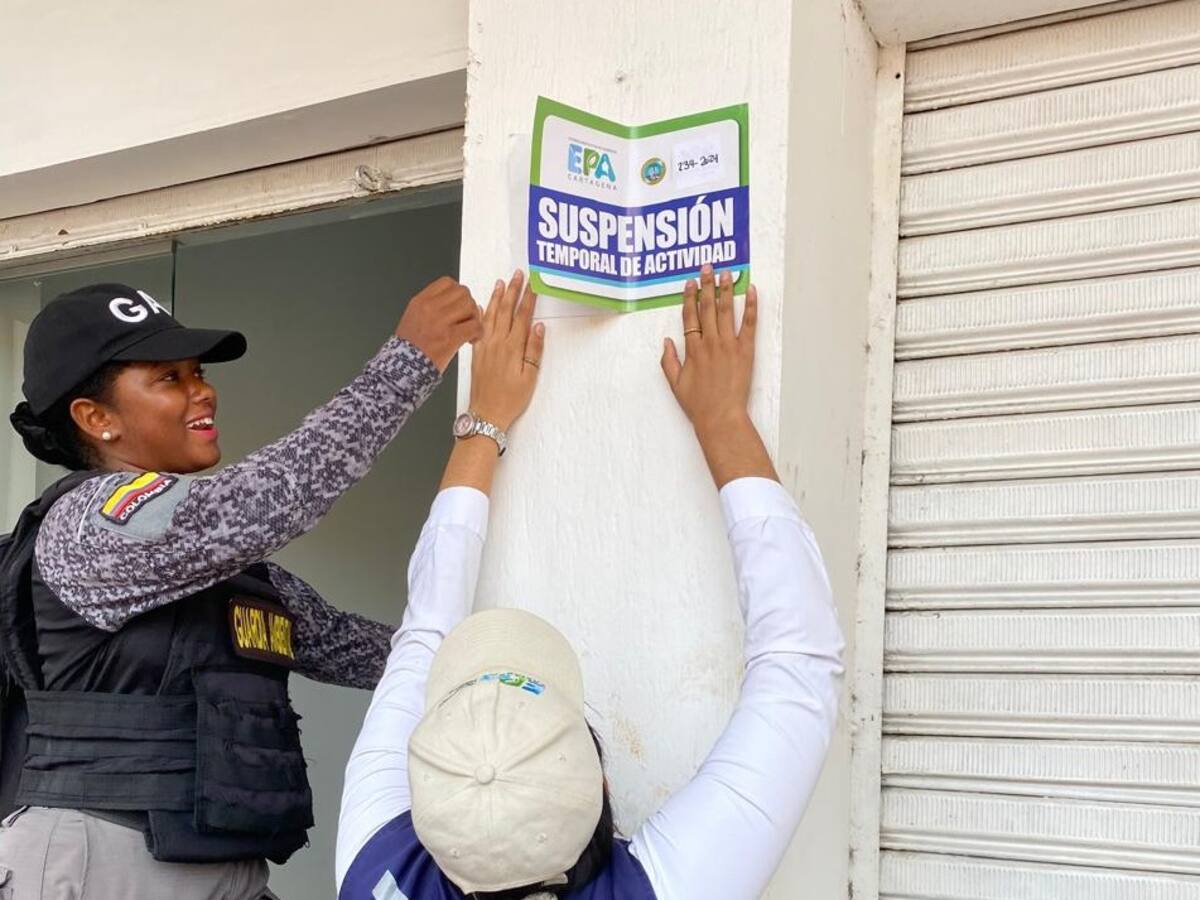 EPA Cartagena advierte sanción grave a quienes retiren sellos de suspensión de actividades