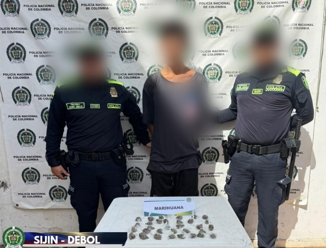 SIJIN sorprendió en el barrio Primero de Julio de Mompox a un hombre con marihuana dosificada