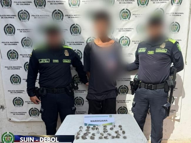 SIJIN sorprendió en el barrio Primero de Julio de Mompox a un hombre con marihuana dosificada