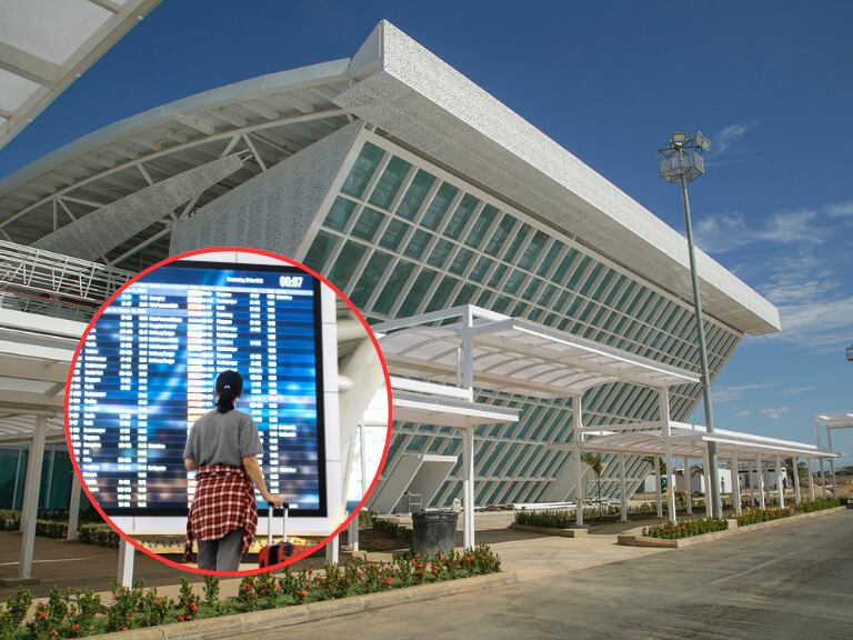 Aeropuerto de Yopal El Alcaraván (Aeronáutica Civil) / Mujer revisando el tablero de aerolíneas (Getty Images)