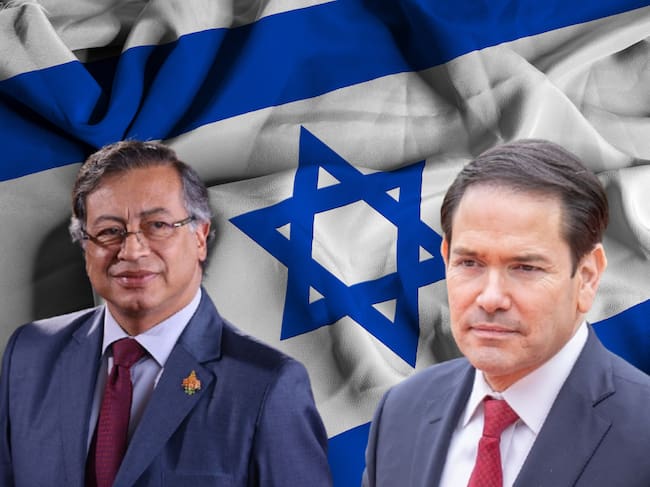 Imagen de referencia. Bandera Israel - Gustavo Petro - Marco Rubio: Getty Images.