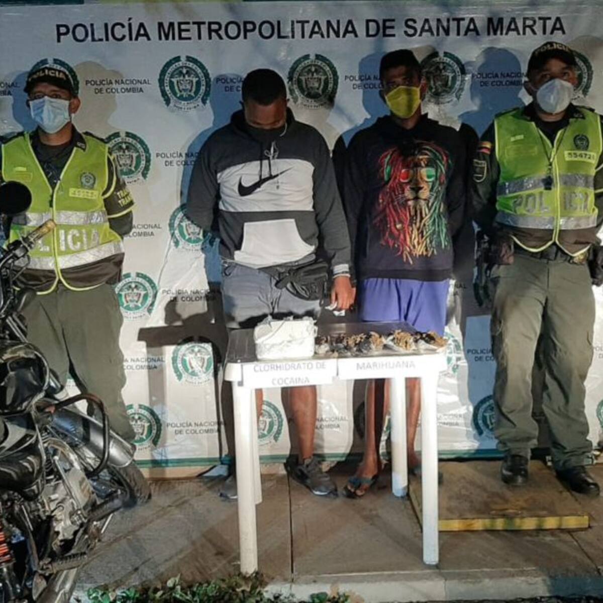 Policía inmoviliza una ‘narcomotocicleta’ en Santa Marta