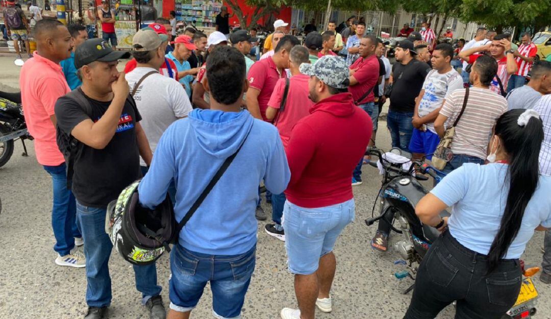 Protesta de conductores de buses
