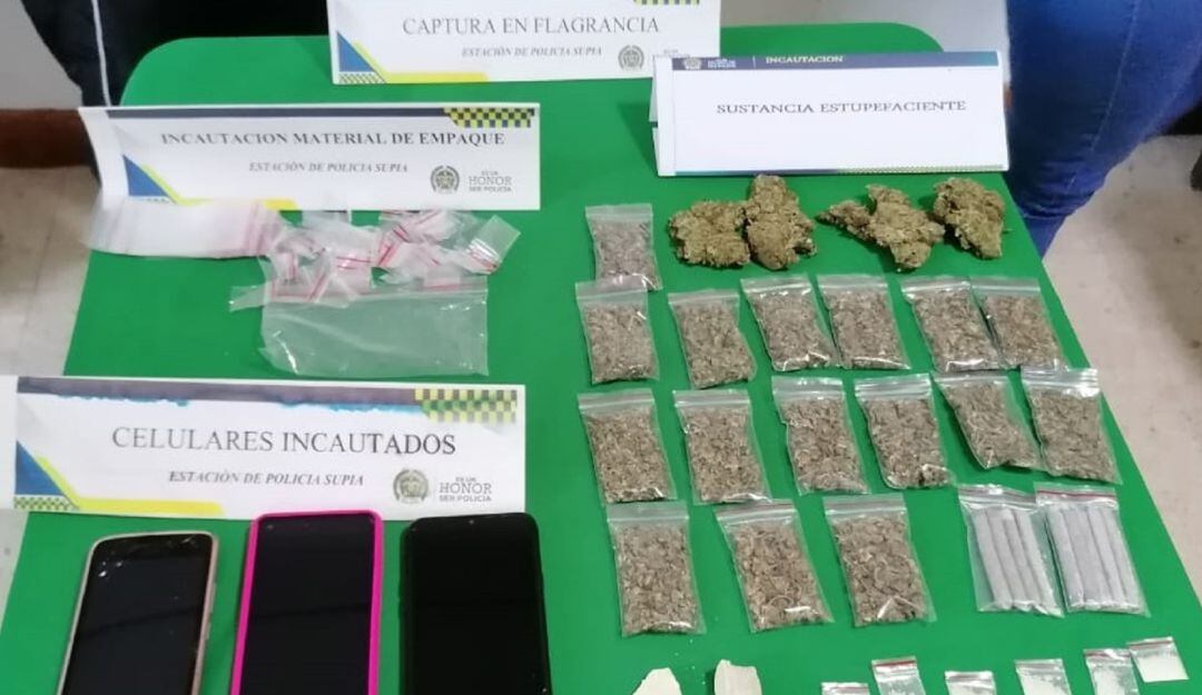 Incautación en medio del operativo de allanamiento en Supía
