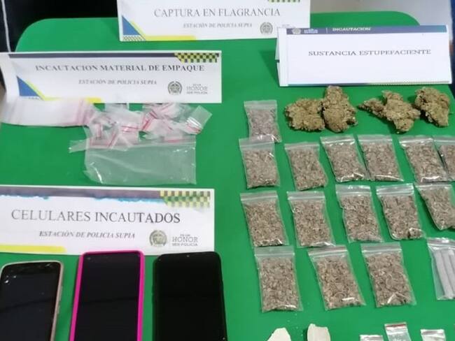 Incautación en medio del operativo de allanamiento en Supía