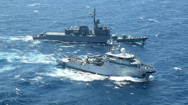 Los entrenamientos se desarrollaron en aguas del Mar Caribe colombiano