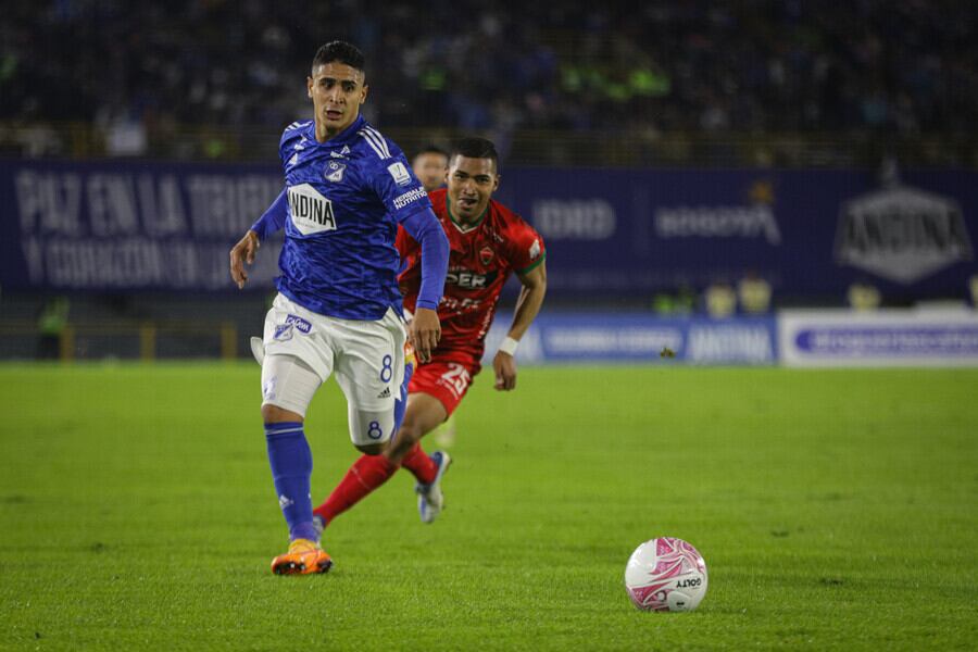 Daniel Cataño durante el duelo entre Millonarios y Patriotas por la liga colombiana.