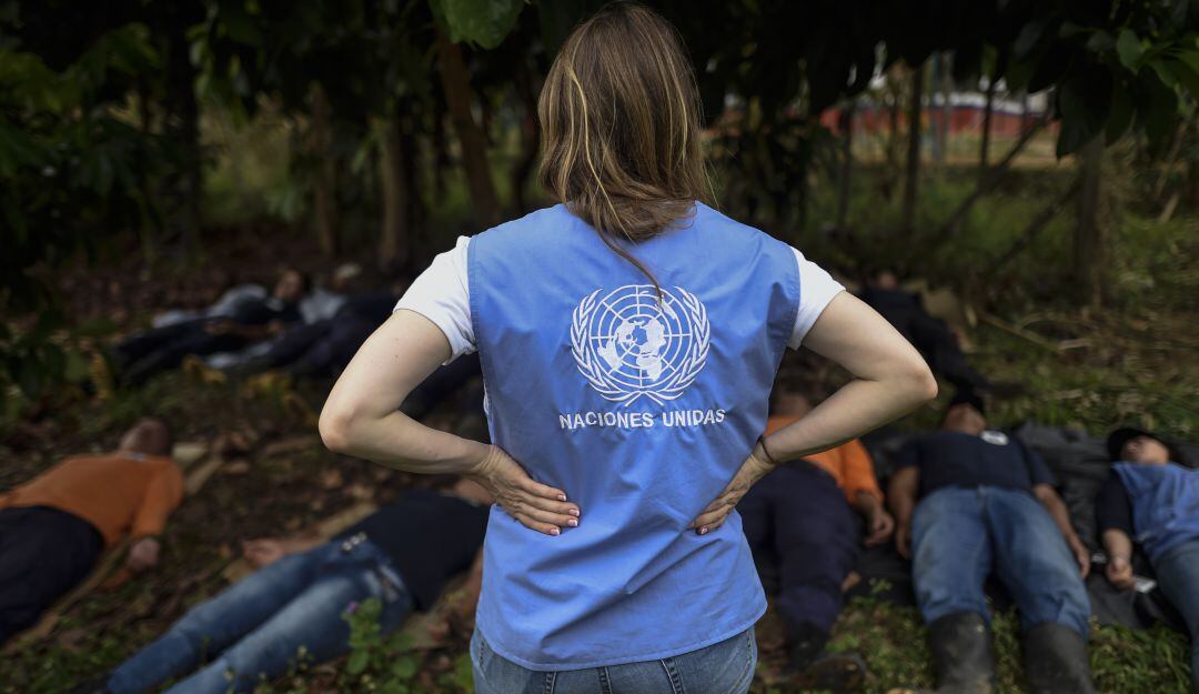 Visita de la Misión de Verificación de Naciones Unidas al Espacio Territorial de Capacitación y Reincorporación de Agua Bonita en La Montañita, Caquetá. 