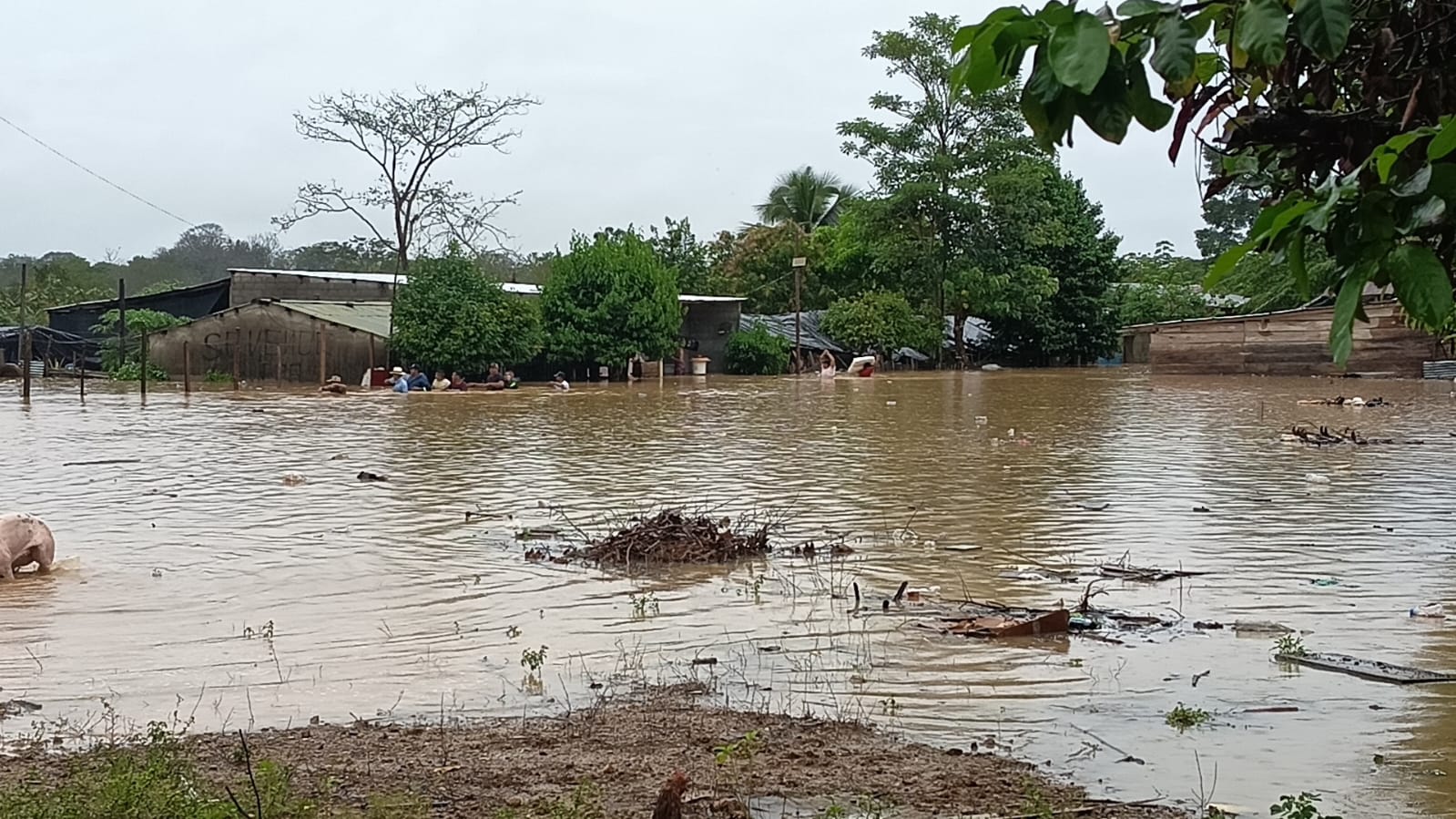 Inundaciones en el departamento de Córdoba, este 1° de febrero de 2026.