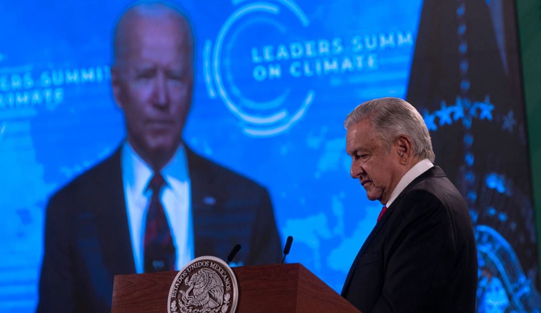 El presidente mexicano, Andrés Manuel López Obrador, durante su participación en la cumbre climática. 