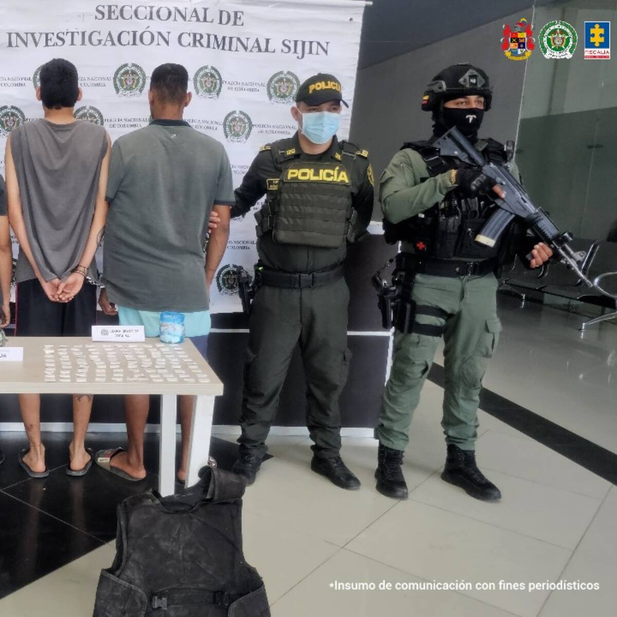 A la cárcel hombres sorprendidos en Tucunaré, portando una granada y estupefacientes