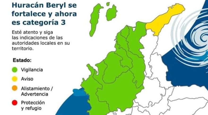 Paso del huracán Beryl.